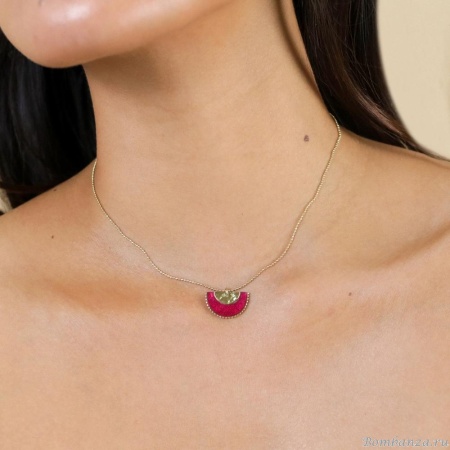 Колье Franck Herval, Marly, с ракушкой Capiz в смоле, FH25.2-15-64432 бордовый