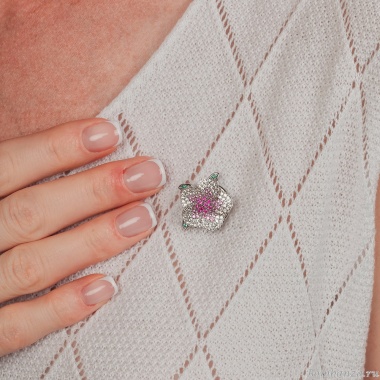 Брошь Лютик Zircon+магнит, XR10596 S