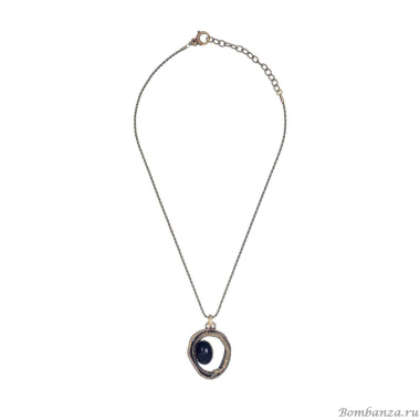 Колье Alcozer&J, змея с ониксом и кристаллами Swarovski, AL2502-C48FJ24 черный