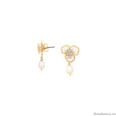 Серьги Franck Herval, Lisette, перламутр, кристаллы Swarovski, жемчуг, FH25.2-12-69675 белый