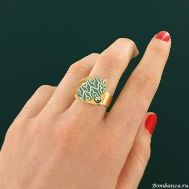 Кольцо TARATATA, Sushi, разъемное, со смолой и бусинами, TT-T25-06405-20T голубой