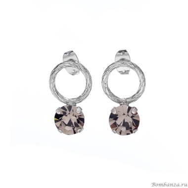 Серьги Catherine Bijoux, More is more for crystals, с кристаллом, CB25.1-5325FS серый