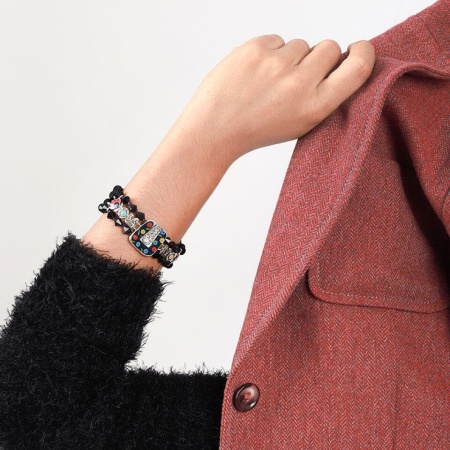 Браслет Taratata, Rive Gauche, стрейч, цветной эмалью и стеклянными бусинами, смола