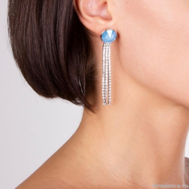 Серьги Moon Paris, Ringo, с кристаллами, MR-22.03-063 голубой Серьги Moon Paris, Ringo, с кристаллами, MR-22.03-063 голубой