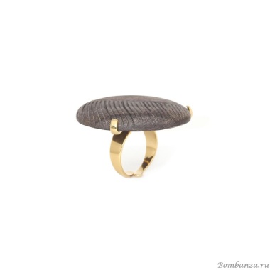 Кольцо Nature Bijoux, Eclipse, со вставкой из эбенового дерева, NB25.2-19-25820 серый