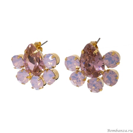 Серьги Moon Paris, Ringo Queen, с цветными кристаллами, MRQ-23.12-090 розовый
