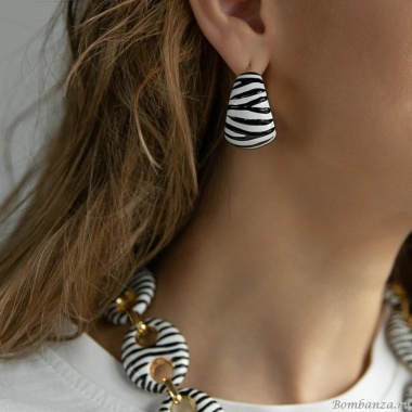 Серьги Francesca Bianchi, кольца, с эмалью, FB25.2-3S золотистый