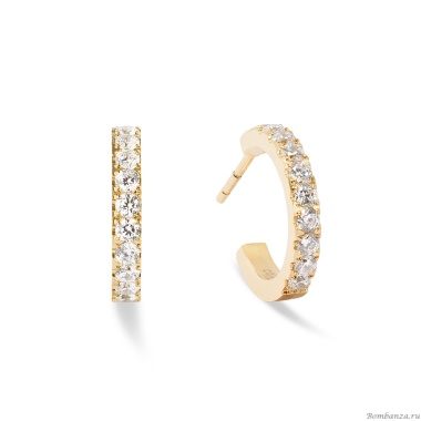 Серьги Coeur de Lion, Hoop Crystal-Gold 15мм, 0146/23-1816 Серьги Coeur de Lion, Hoop Crystal-Gold 15мм, 0146/23-1816
