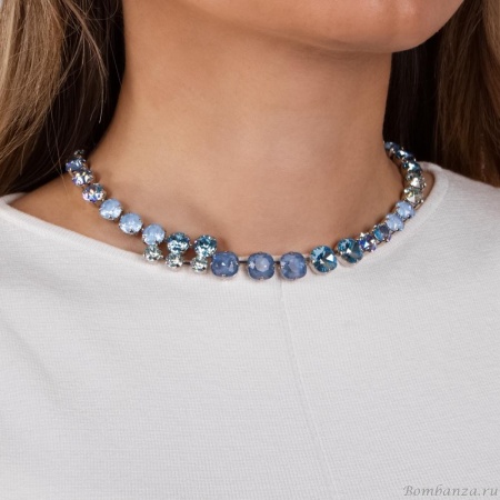 Колье Crezus, с кристаллами, CZ24-24E42 голубой