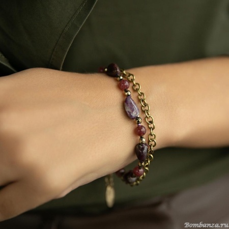 Браслет Lanzerotti, Elisir, двойной, с кварцем и турмалином, LZ-25.10-307 розовый