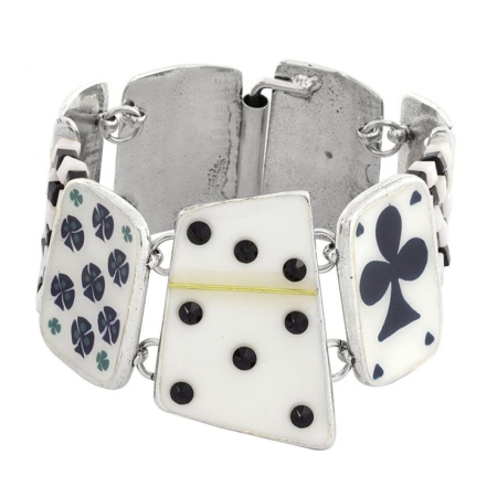 Браслет Taratata, L Impasse, со стеклянными бусинами и белой эмалью, с кристаллами