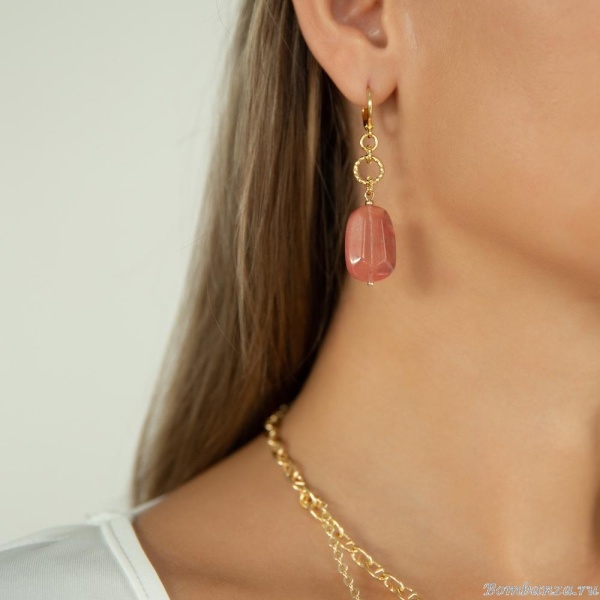Серьги Lanzerotti, Anne with an E, с арбузным кварцем, LZ-25.08-266 розовый