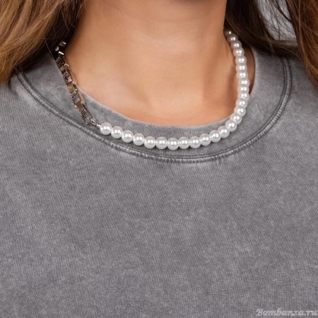 Колье Moon Paris, Ringo, с жемчужными бусинами, MR-24.06-030 серебристый