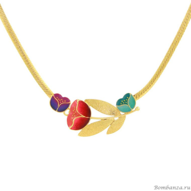 Колье TARATATA, Crocus, с цветной смолой и микрошариками, TT-H24-02109-20M золотистый