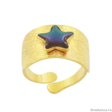 Кольцо TARATATA, Clair de lune, разъемное,со смолой и слюдяным порошком, TT-H24-04405-207 зеленый