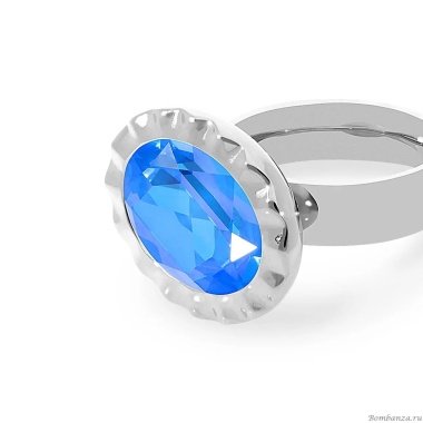Кольцо Qudo, TIVOLA UNICA big (S/P) Royal blue delite 58, 688152 Кольцо Qudo, TIVOLA UNICA big (S/P) Royal blue delite 58, 688152