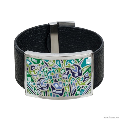 Браслет Fiore Luna, на кожаном черном ремешке, CB01367-2 G Браслет Fiore Luna, на кожаном черном ремешке, CB01367-2 G