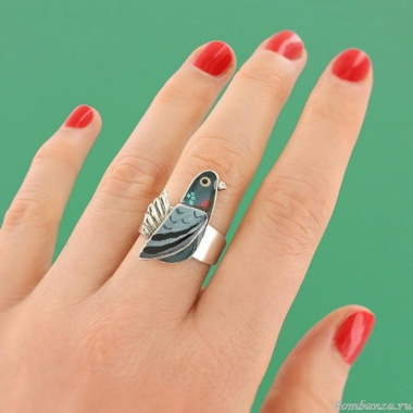 Кольцо TARATATA, Le facteur, цветная смола, блестки, слюдяная пудра, TT-T25-01401-10G серебристый