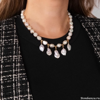 Колье Lanzerotti, Splendore, с жемчугом, LZ-24.08-317 белый