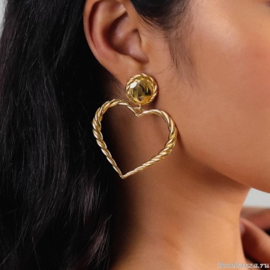 Серьги Ori Tao, Merida, с сердцем, OT24.2-12-32045 золотистый