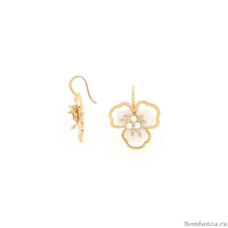 Серьги Franck Herval, Lisette, с перламутром и кристаллами Swarovski, FH25.2-12-69673 белый