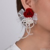 Серьги Moon Paris, Ringo Queen, роза, жемчужные бусины, бант, MRQ-24.05-020 красный Серьги Moon Paris, Ringo Queen, роза, жемчужные бусины, бант, MRQ-24.05-020 красный