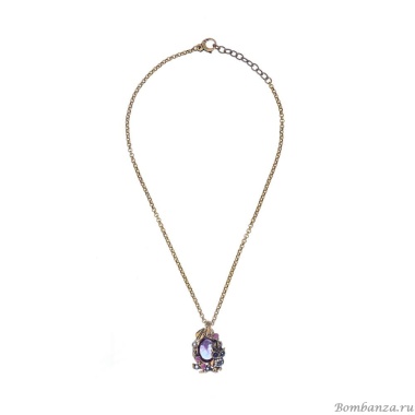 Колье Alcozer&J, аметист, сапфир,рубин, жемчуг, Swarovski, AL2502-C128JI24 сиреневый