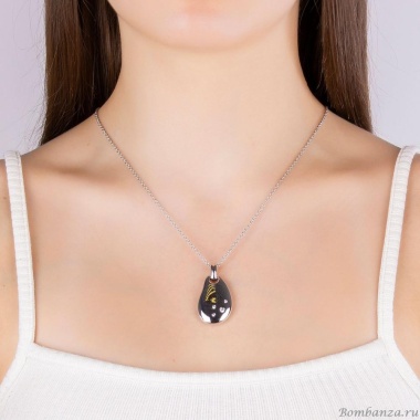 Колье Moon Paris, Ringo Queen, с подвеской и кристаллами, MRQ-21.06-036 серебристый Колье Moon Paris, Ringo Queen, с подвеской и кристаллами, MRQ-21.06-036 серебристый