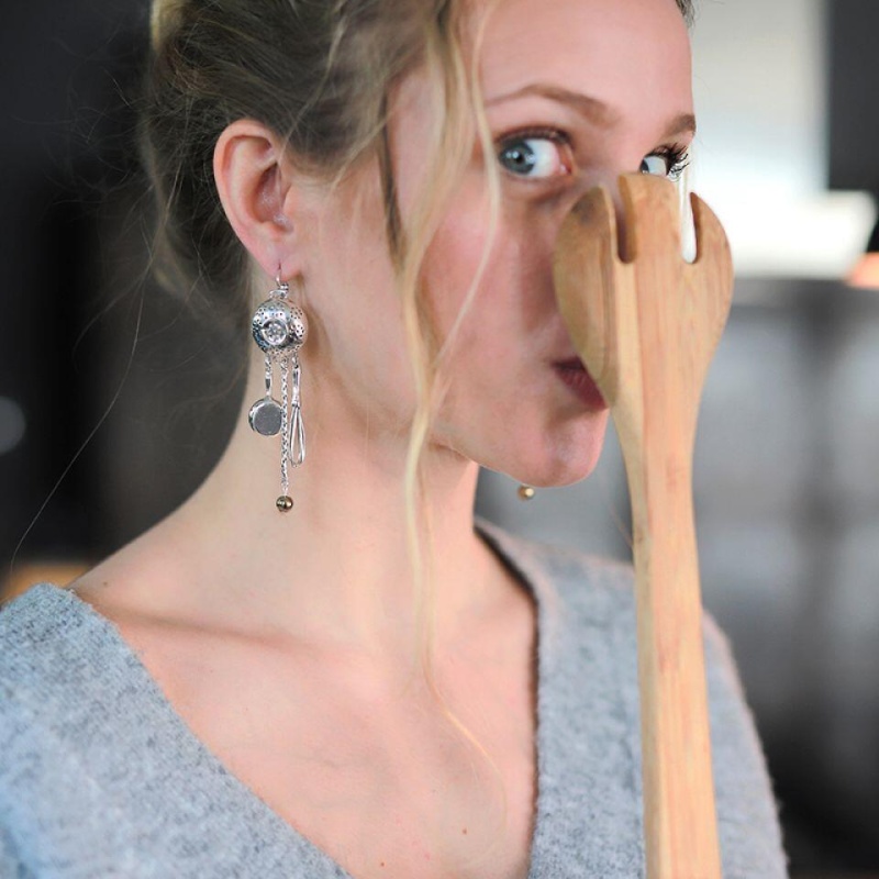 Серьги Taratata, Trois Etoiles, серебристые с подвесками