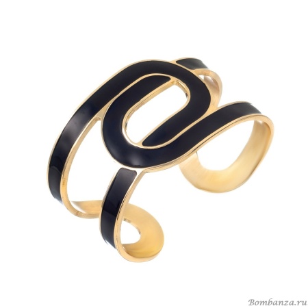 Браслет Francesca Bianchi, кафф, с эмалью, FB25.2-66B черный, 6см