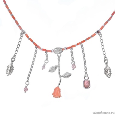Колье Lanzerotti, Anne with an E, коралл, кристаллы, перламутр, кварц, LZ-25.08-236 розовый