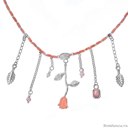 Колье Lanzerotti, Anne with an E, коралл, кристаллы, перламутр, кварц, LZ-25.08-236 розовый