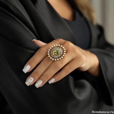 Кольцо Celeste G, с кристаллами Swarovski и сатинатом, CS25.1-2099 желтый