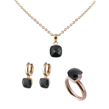 Серьги Qudo, Firenze jet 300140 BW/RG Серьги Qudo, Firenze jet 300140 BW/RG