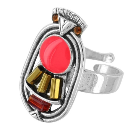 Кольцо TARATATA, Blush, разъемное, со стразами, бусинами, смолой, TT-E23-03410-105 розовый