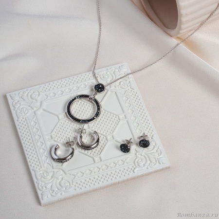 Пусеты Fiore Luna, Jet Nut 8 мм