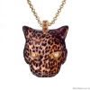 Колье Polina Firenze, ягуар с кристаллами и эмалью, PF25.2-PE4400 коричневый