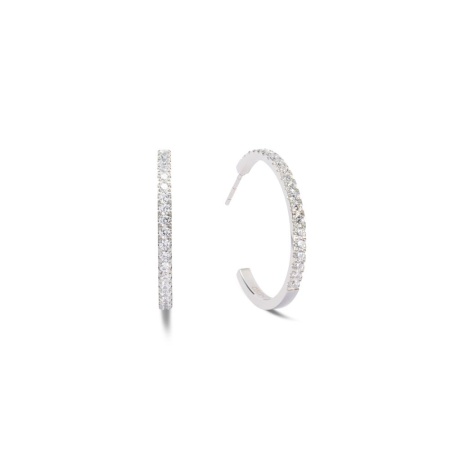 Серьги Coeur de Lion, Hoop Crystal-Silver 30мм, 0147/23-1817