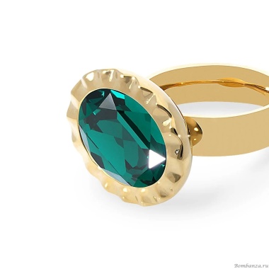 Кольцо Qudo, TIVOLA UNICA big (G/P) Emerald 58, 686946 Кольцо Qudo, TIVOLA UNICA big (G/P) Emerald 58, 686946