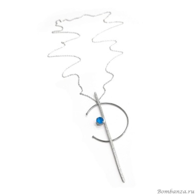 Колье Catherine Bijoux, Half moon, с кристаллом, CB25.1-5355AS голубой