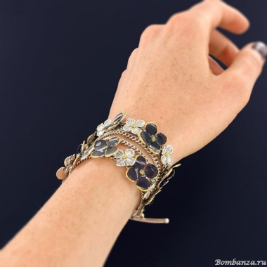 Браслет TARATATA, Hortensia, смола, золотая краска, микрошарики, TT-H25-13321-109 фиолетовый Браслет TARATATA, Hortensia, смола, золотая краска, микрошарики, TT-H25-13321-109 фиолетовый
