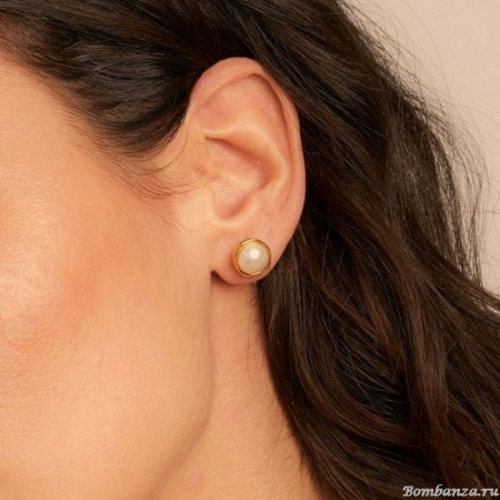 Пуссеты VIDDA, Timeless, с жемчугом, VD25.1-01523 золотистый