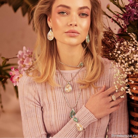 Колье VIDDA, Bloom, с австрийским кристаллом, VD23-01716 зеленый