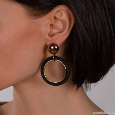 Серьги Nuance, Nuance, асимметричные, с кольцами из каучука, NFN-23.12-095 красный