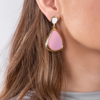 Серьги Moon Paris, с цветными акриловыми вставками, Mo-Y24.06-018 розовый