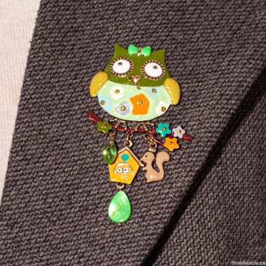 Брошь Shadore, Сова с домиком