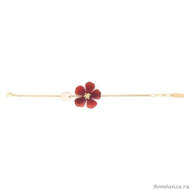 Браслет Nature Bijoux, Hibiscus, с перламутром и цветком из рога, NB25.1-13-44080 красный
