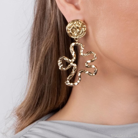 Серьги Moon Paris, с подвеской-цветком, Mo-Y24.06-035 золотистый