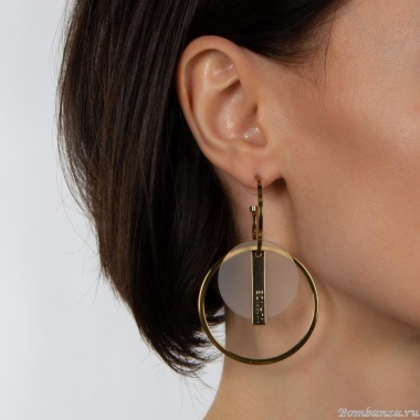 Серьги Nuance, полукольца, с подвесками, NFN-24.01-016 золотистый