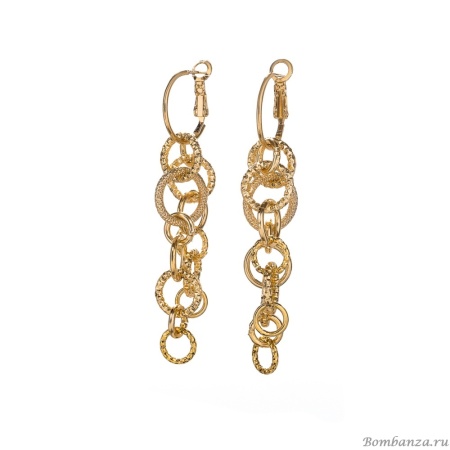 Серьги Lanzerotti, Alhambra, фактурные, LZ-25.04-092 золотистый